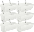 Goat Feeders Hanging, Chicken Waterer Feeder Trough for Poultry Livestock (6 * 3.5 Quart White)