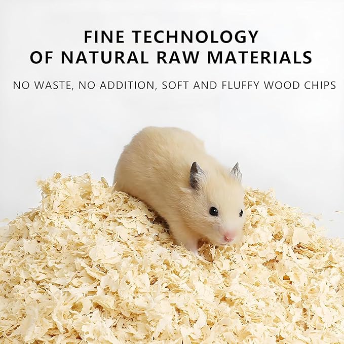 4 LB Hamster Bedding, Sawdust, Wood Shavings, Pine Shavings, Rabbit Beddings, Rat Beddings, Small Animal Bedding, Wood Chips for Pets (4LB)