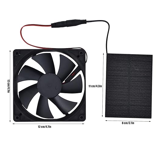 Solar Fan, Automatic Control Solar Powered Fan Energy Efficiency Solar Fans for Outside Portable Solar Greenhouse Fan Durable Solar Exhaust Fan for Chicken Coops Greenhouses