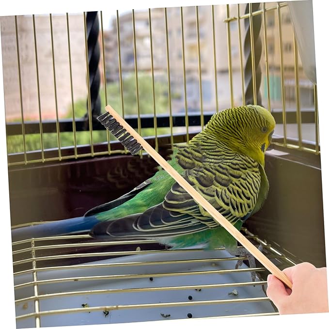 ibasenice 2-Piece Bird Cage Cleaning Brush and Droppings Shovel Set Cleaning Tools for Small PET Cages Bird Feeders and Reptile Enclosures