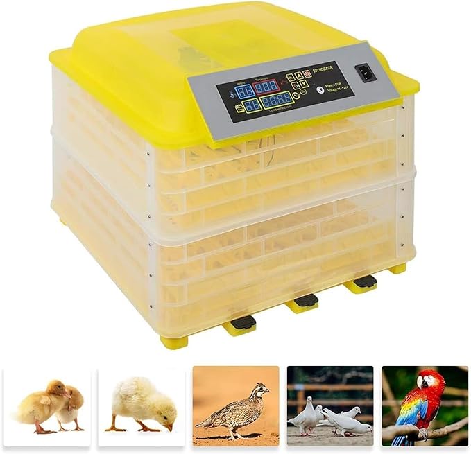 Egg Incubator, 112 Grids Digital Large Capacity Intelligent Incubator, with Fully Automatic Egg Turning and Humidity Control, Clear Hatching for Chicken Duck Eggs(112 Eggs)