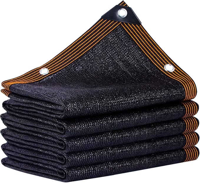 Black Shade Cloth,90% Durable Mesh Tarp with Grommets, Resistant Garden Sun Shade Netting, Antifreezing for Pergola Greenhouse Plants Growing Chicken Coop Covers