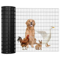 Welded Wire Fence 24inx25ft, 16GA, Mesh Size 2" x 3" Black Hardware Cloth, Chicken Wire Fence, PVC Coated Garden Border Fencing, Vinyl Coating Metal Wire Mesh for Yard, Dog Vegetable, Plant
