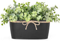 Dahey Artificial Eucalyptus Faux Plants Indoor for Farmhouse Home Decor Fake Potted Plants in Rustic Rectangular Pots Table Centerpiece for Bathroom Laundry Living Room Greenery Decor, Black