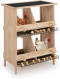 COZIWOW Nesting Boxes for Chickens 2-Tire,Roll-Away Egg Collection-with Wire Mesh and Insulation Pads, Waterproof Wooden Chicken Nesting Boxes with Perches for Hens,Ducks,Poultry,Birds,Doves