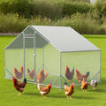Large Metal Chicken Coop,Walk-in Poultry Cage,Outdoor Hen Run House with Waterproof and Anti-Ultraviolet Cover Rabbits Habitat Cage for Outdoor