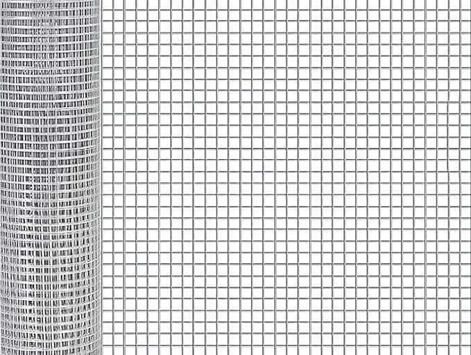 Hardware Cloth 48in x100ft 1 Inch Galvanized, Chicken Rabbit Snake Cage Fence Mesh Roll,Garden Plant Welded Metal Wire Fence,Poultry Animal Netting Cage Screen.