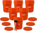 ePackageSupply 5 Gallon Plastic Bucket with Airtight Lid | Made in USA | Food Grade Bucket | BPA-Free | Heavy Duty 90 Mil All Purpose Pail | One 12" Rubber Mallet & One Lid Opener Included | 6 Pack