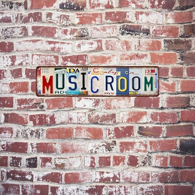 Music Sign Vintage Metal Tin Sign Music Room Decor Man Cave Posters Street Signs Home Bar Coffee Wall Art Decor 4 X 16 Inches