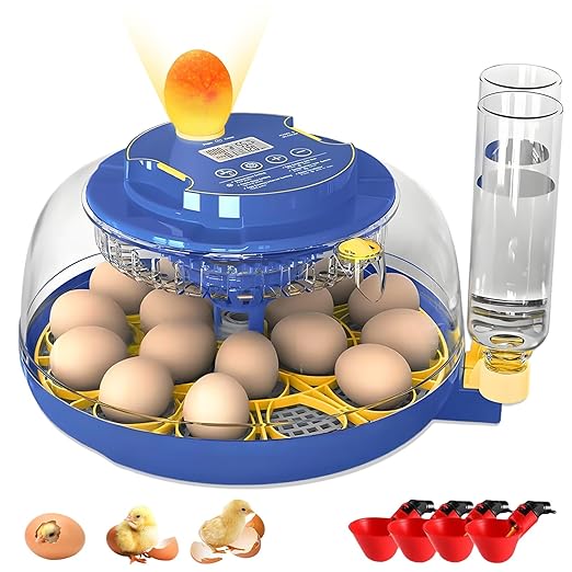 18 Egg Incubator with Automatic Egg Turning and Humidity Control,Water Refill,Egg Candler,Incubators for Hatching Chicken,Ducks,Goose,Quail,Pigeon,Parrot,Turkey for Farm, Home,Science Classroom