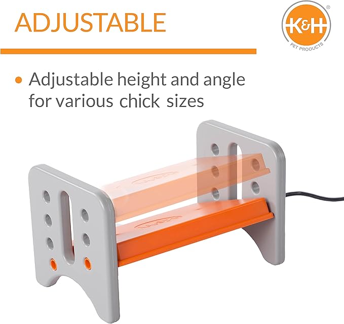 K&H Pet Products Chicken Brooder Heater for Chicks Ducklings, Adjustable Heating Plate for Brooder Boxes, Warms up to 30 Chicks, Chicken Coop Poultry Heating with Safety Light, Large 40 Watts
