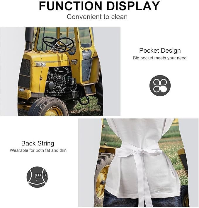 Waterproof Apron Adjustable Bib Aprons with Pockets Smiling Apron Kitchen Aprons for Women Men