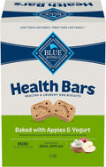 Blue Buffalo Mini Health Bars Crunchy Dog Biscuits, Oven-Baked with Natural Ingredients, Apples & Yogurt, 2-lb Box