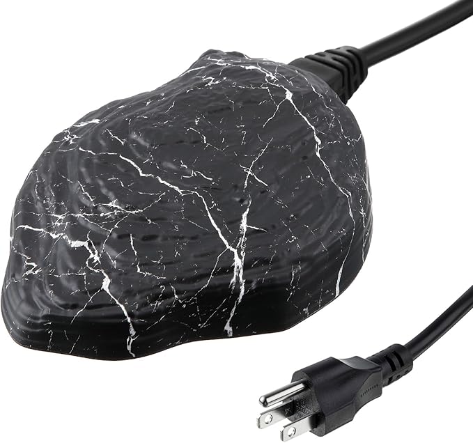 Saillong Bird Bath Deicer Heated Rock, 80W Submersible Utility Decorative De Icer, Thermostatic Controlled Winter Water Heater with Aluminum Base for Outdoor Bird, Chicken, Duck (1 Pack,Black)