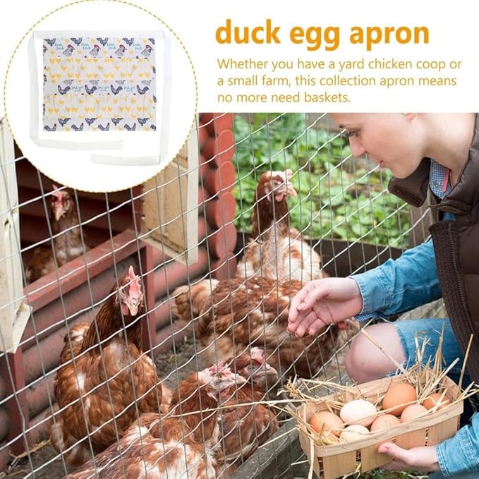 Egg Collecting & Gathering Apron with 12 Pockets,Durable Chicken Egg Apron for Women/Men,Fresh Eggs Collection