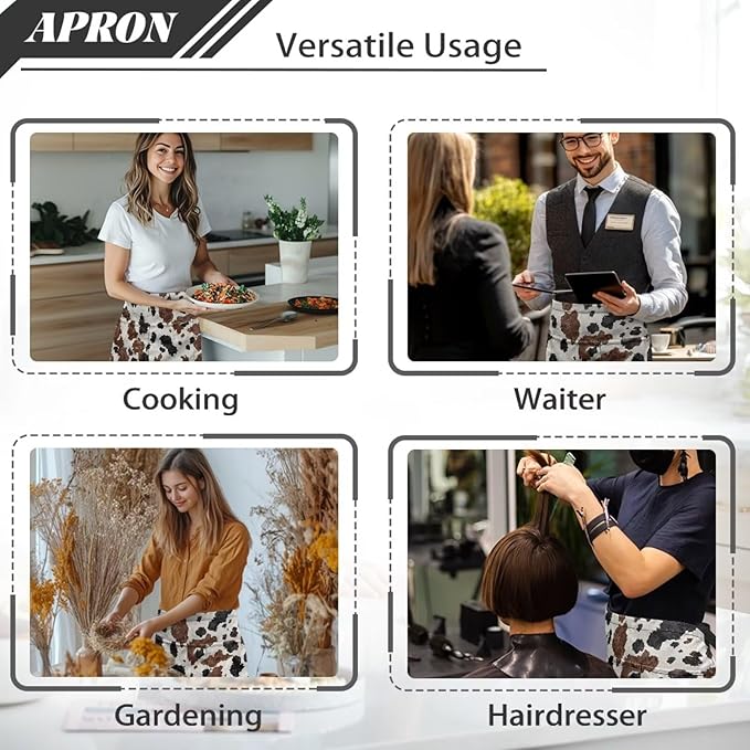 Waist Apron with 3 Pockets Waterproof 13 Inch Short Half Waist Aprons Women Men Server Aprons Waitress Waiter Apron