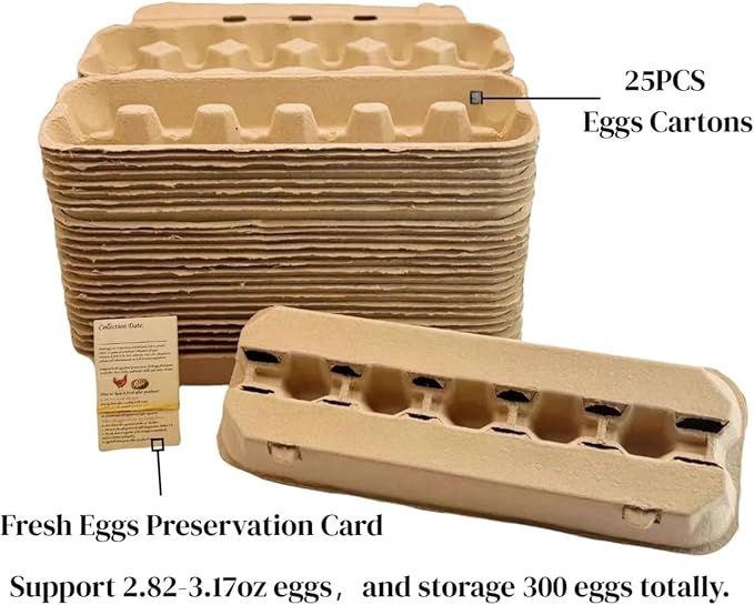 Biodegradable Paper Pulp Egg Cartons for 12 Standard Eggs, Shockproof Protection with Clear Viewing Window and Snap Closure, Kitchen Storage Organizer for Farm Fresh Eggs, Refrigerator or Pantry-Use
