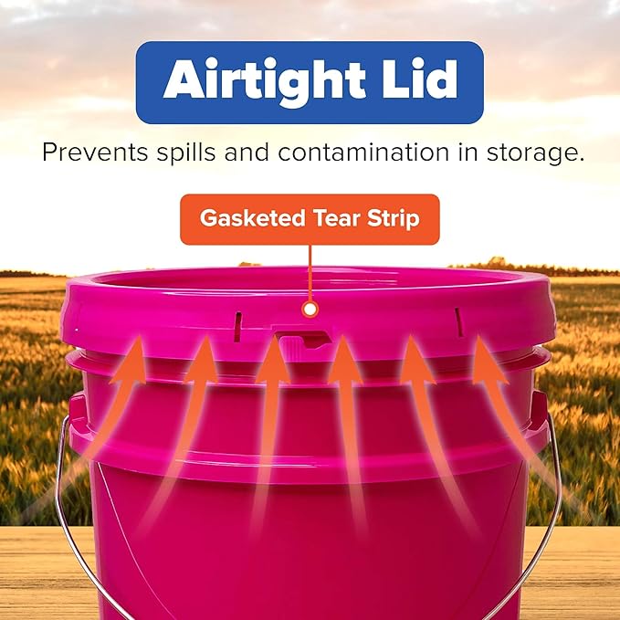 ePackageSupply 5 Gallon Plastic Bucket with Airtight Lid | Made in USA | Food Grade Bucket | BPA-Free | Heavy Duty 90 Mil All Purpose Pail | One 12" Rubber Mallet & One Lid Opener Included | 1 Pack