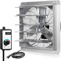 KEN BROWN 24 Inch Shutter Exhaust Fan with Speed Controller, 4200CFM High Speed, Wall Mounted Ventilation Fan for Garage, Attic, Greenhouse, Shed, Shop, Chicken Coop, Pre-Wired 1.65M Power Cord