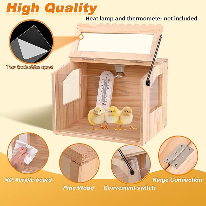 Chick Brooder Box,Large Brooder Box for Chicks,32" L x 16 W x 42 H, 10-15 Chicks, Chicken coop,Quail cage,Quail coop,Measures Approximately.