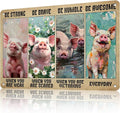 Funny Pig Decor Vintage Farm Art Sign Retro Metal Tin Sign Pet Lovers Motivational Quote for Home Office Room Coffee Bar Shop Wall Decor Poster Gift 12 * 8in