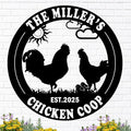 Custom Chicken Coop Metal Sign, Personalized Farmhouse Wall Decor, Vintage Fluffy Butt Hut Decor, Custom Name Sign for Farm, Gifts for Chicken Lovers