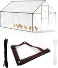 Waterproof Chicken Coop Cover for Winter, 300x200cm/6.6x10in Tear-Proof & Windproof Run Sidewalls Insulation with Rope & Cable Tie Wrap Tarp Winterizing Accessories for Outdoor Poultry Cage (Clear)