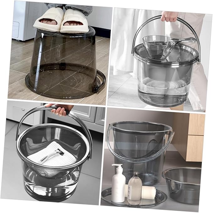 PRETYZOOM Bucket Set Washing Paint Art Bucket Water Container for Farm Bath Bucket Sterilising Bucket Tubs Large Capacity Bucket Utility Pail Wash Basin Water Pail Sink Light Grey Plastic