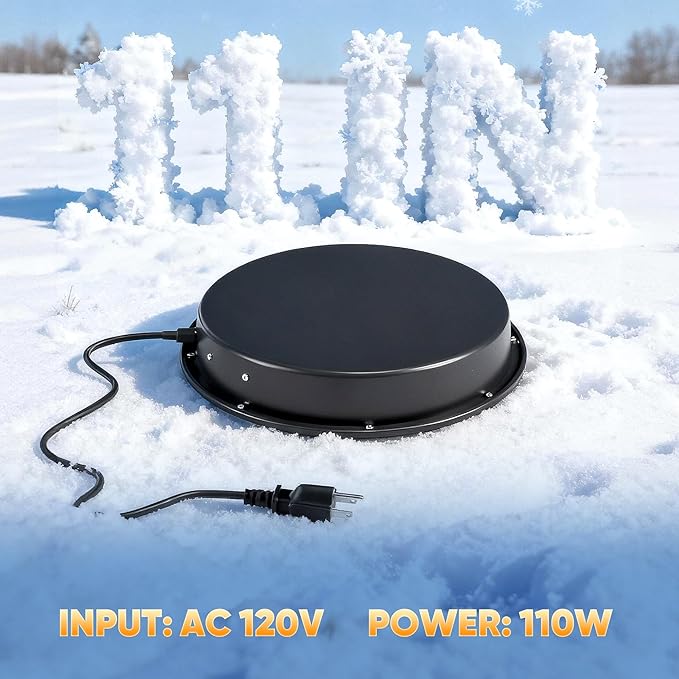 Chicken Water Heater for Winter, 110 Watt Chicken Drinker Heated Base 11 in Chicken Waterer Heater with Thermostat