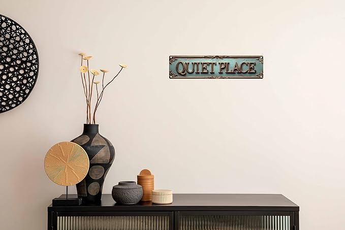 Vintage Tin Quiet Place Sign Retro Metal Sign Suitable For Home Street Shop Garage Bar Farm Garden - Multi-Purpose For Indoor/Outdoor Use Plaque 4x16 Inch