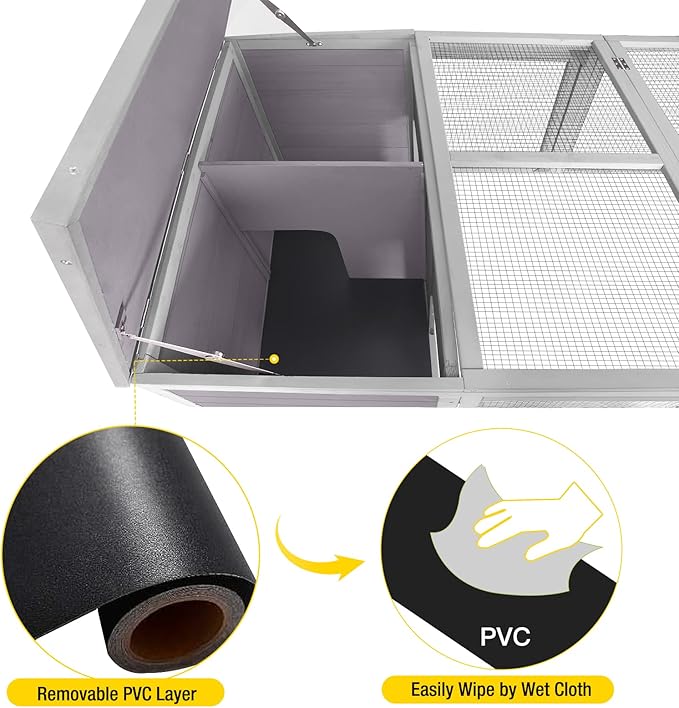 Aivituvin Walk in Chicken Coop, Chicken House Coop, Chicken Coop for 8 Chickens, Outdoor Poultry Duck Enclosure Small Animal Playpen - Easy Clean PVC Layer Included