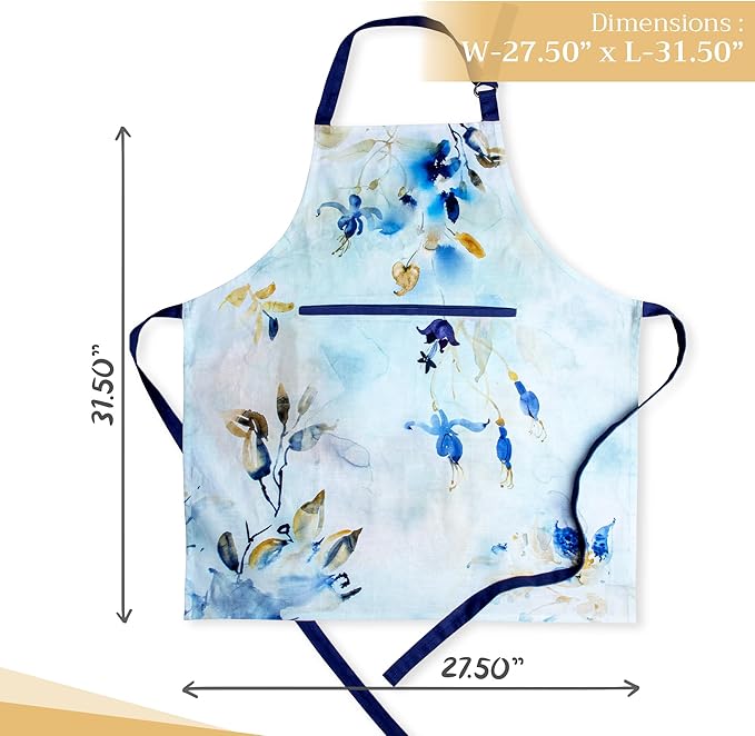 Maison d' Hermine 100% Cotton Apron for women with Pocket Kitchen Chef Apron for Men Cooking Easter Decorations