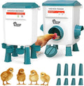 Automatic Chicken Feeder and Waterer Set, Adjustable 3 in 1 Poultry Feeder with Short & Long Legs & Hanging Hook, 7L Chick Waterer & 17.6lb Chick Feeder, No Waste Design for All Poultry Sizes
