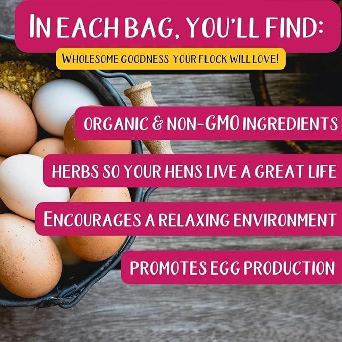 Pampered Chicken Mama Happy Tummy Nesting Herbs for Pet Chickens (10 Ounces) - All-Natural Backyard Chicken Feed Supplies for Hen Nest Boxes
