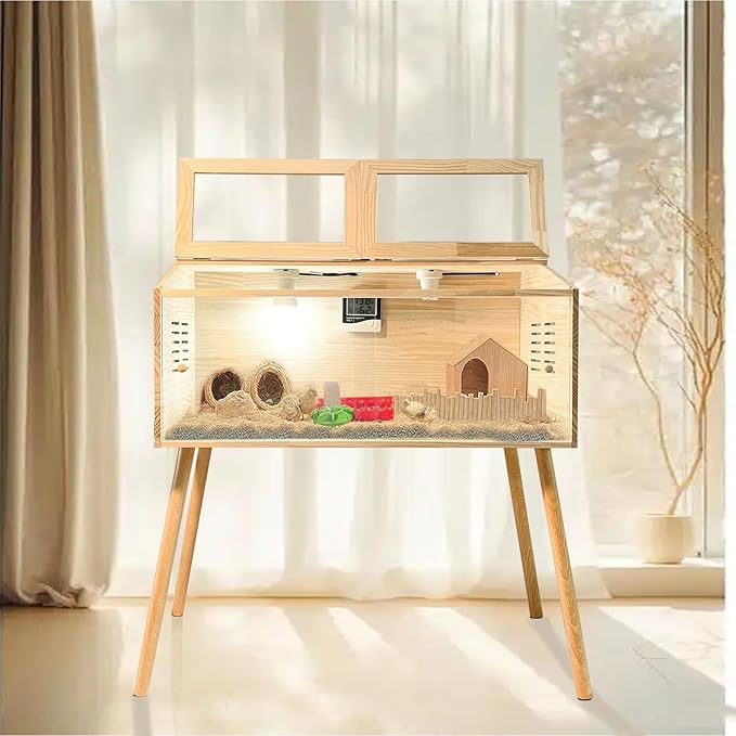 Brooder Box for Chicks, Kit with Heat,Chick Brooder Box with Sliding Door,with Thermostat,Table Legs, Temperature and Humidity Meter,Suitable for Quails/Chicks/Ducks/Quails/Hamsters (40×16×16 inches)