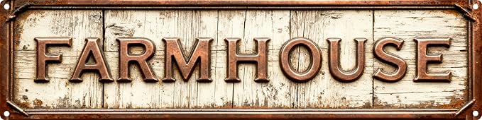 Vintage Tin Farm House Sign Retro Metal Sign Suitable For HomeFarm Garden - Multi-Purpose For Indoor/Outdoor Use Plaque 4x16 Inch