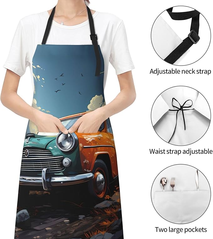 Tyrannosaurus rex Heavy Duty Waterproof Apron with Pockets for AdultsResistant Grilling, Gardening, Painting