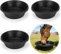 3Pcs Heavy Duty Rubber Feeder Pan, 8Q/2Gal Horses Feed Pan, Large Feed Bucket for Animal Feeding, Livestock Water Bowl Chicken Dust Bath Tub for Horse Goat Pig Dog Farm Livestock Poultry