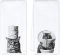 Cat Bathroom Decor Hand Towels, Cat Mom Lady Lovers Gifts, Cute Kitty Kitten Hand Towels for for Bathroom Washroom Restroom Decor, 16x24 Inch Set of 2