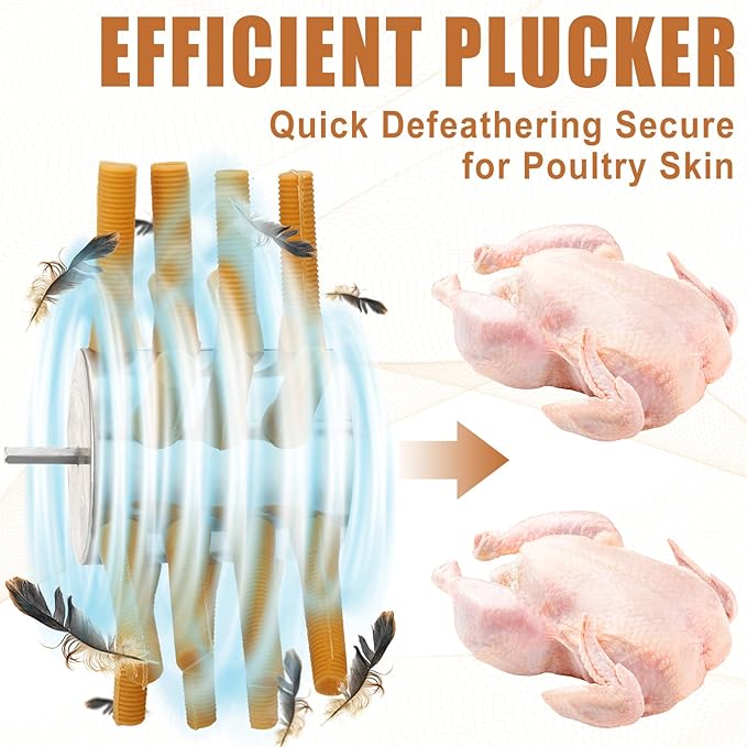 2 Pcs Chicken Plucker Drill Attachments Kit Include Stainless Steel Poultry Restraining Cone and Chicken Plucker Drill 21 Fingers Chicken Plucker Machine Bleeding Funnel for Farm Slaughter Equipment