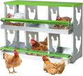 Chicken Nesting Box for Laying Eggs,Wall-Mountable Chicken Coop Nesting Boxes,6 Hole Roll Away Nesting Boxes,with Large Vented Holes,for Chickens,Ducks,Large Egg Laying Boxes (Green 6 Hole)