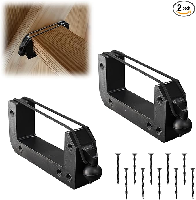 Heavy Duty Poultry Roost Bar Mount Brackets (2Pack) for Chicken Coops & Turkey Houses Easy Install/Remove Perch Holder for 2x4 Flat Lumber, Rubber Bands Securely Fasten The Perch Rod.