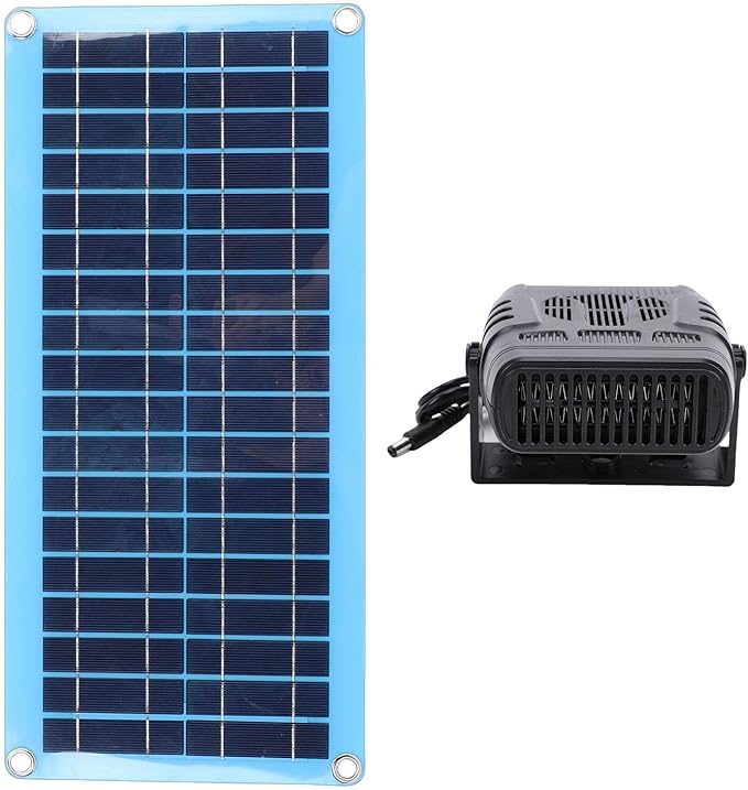 Hyuduo Solar Heater, 30W Portable with Overheat Protection, Solar Powered Heater 100cm Cable for Pet House Chicken Coop Greenhouse Drying Heating