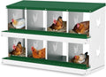 Chicken Nesting Boxes for Hens - 6&8&10 Compartments Roll Away Chicken Laying Boxes with Sturdy Metal Legs & Protective Lid Cover, Durable Galvanized Steel Construction, Easy Clean Design