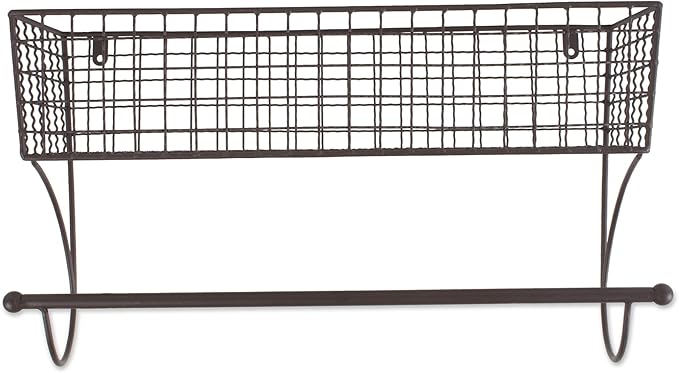 DII Rustic Farmhouse Bathroom Décor, Metal Storage, Large Towel Bar, Rustic