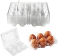 25 Pack Clear Plastic Egg Cartons 6 Grids Plastic Egg Trays for Refrigerator Storage, Family, Chicken Farm, Camping, Picnic, Market, Travel