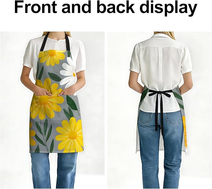 Apron Adjustable Waterproof with Two Deep Pockets Wowen men for Summer BBQ Pool Parties & Resorts