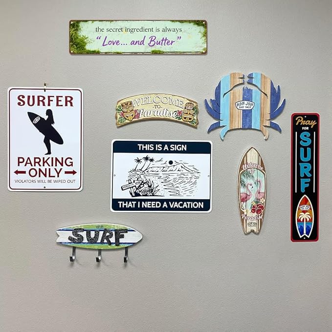Vintage Metal Street Signs, Rustic Wall Art Plaques, Farmhouse Kitchen Home Bathroom Camping Bar Retro Decor Indoor Outdoor Road Sign 16 x 4 inch (LOVE & BUTTER)