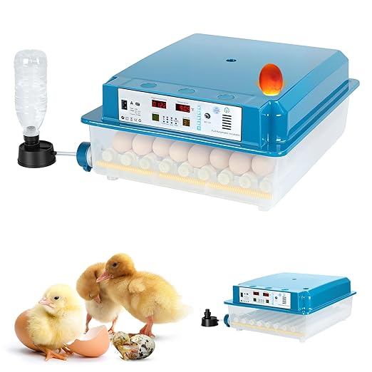64 Egg Automatic Incubator with Auto Turn, Temperature & Humidity Control - Smart Egg Hatcher for Chicken, Duck, Goose, Quail & Bird Eggs 64 Eggs