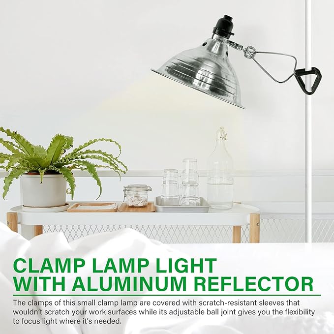 Simple Deluxe Adjustable Clamp Lamp Light Socket with 8.5 Inch Aluminum Reflector, Suit for Max 150 Watt Lamp (No Bulb Included), 6ft 18/2 SPT Cord, 4-Pack